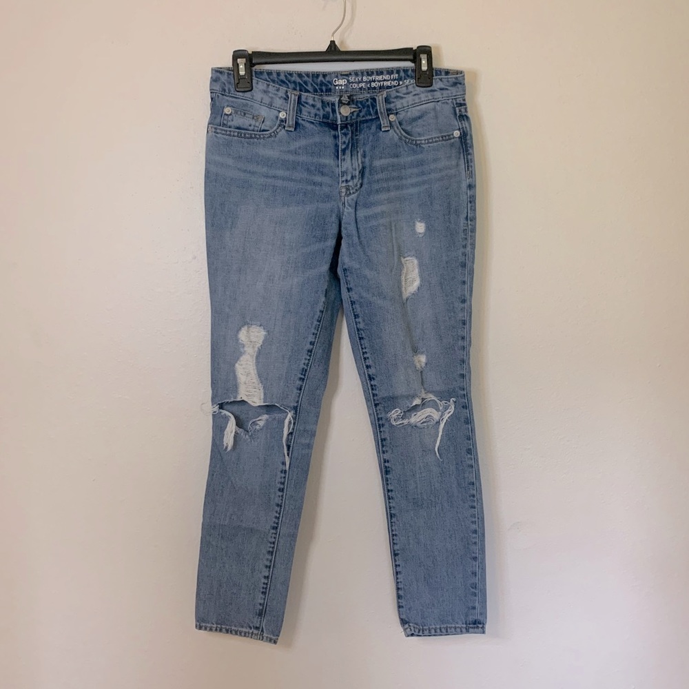 GAP Sexy Boyfriend Distressed Jeans